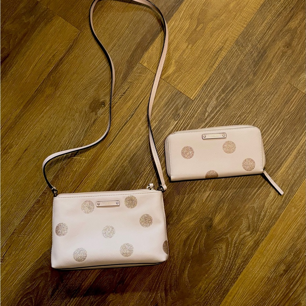 Kate Spade Lane Ramey Polka Dot Crossbody Bag and Wallet Set